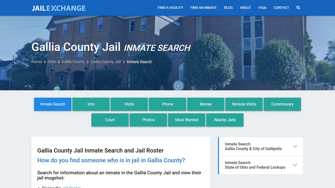 Inmate Search: Roster & Mugshots - Gallia County Jail, OH